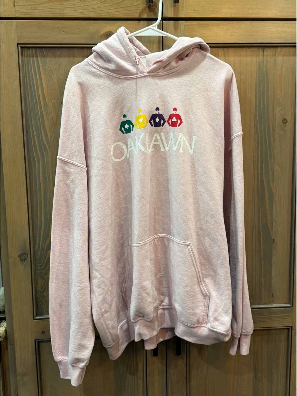 Oaklawn Racing Pink Hoodie Size 2XL Jockey Graphic